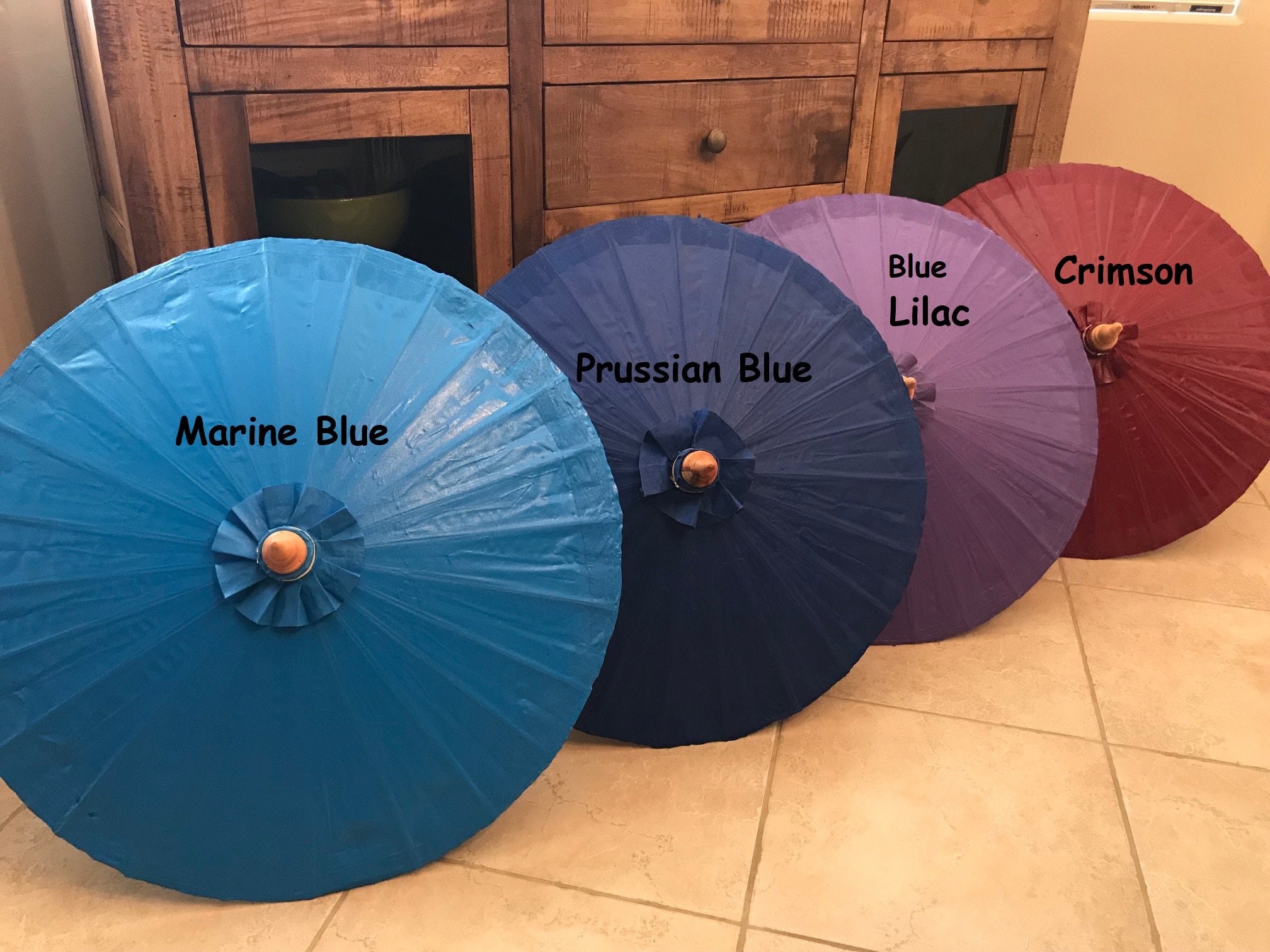 Personal Waterproof Cotton Canvas Parasols 28" canopy & bamboo pole Accessoires Paraplus & regenaccessoires Weddings and Fairs 