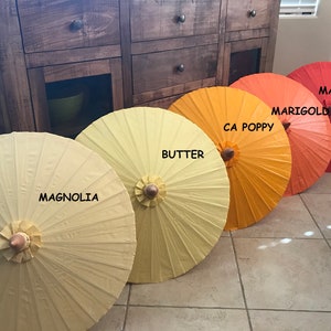 Waterproof Cotton Canvas Parasols 28 canopy & bamboo pole Personal, Weddings and Fairs image 4