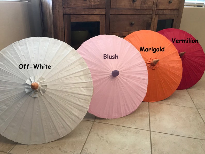 Waterproof Cotton Canvas Parasols 28 canopy & bamboo pole Personal, Weddings and Fairs image 3