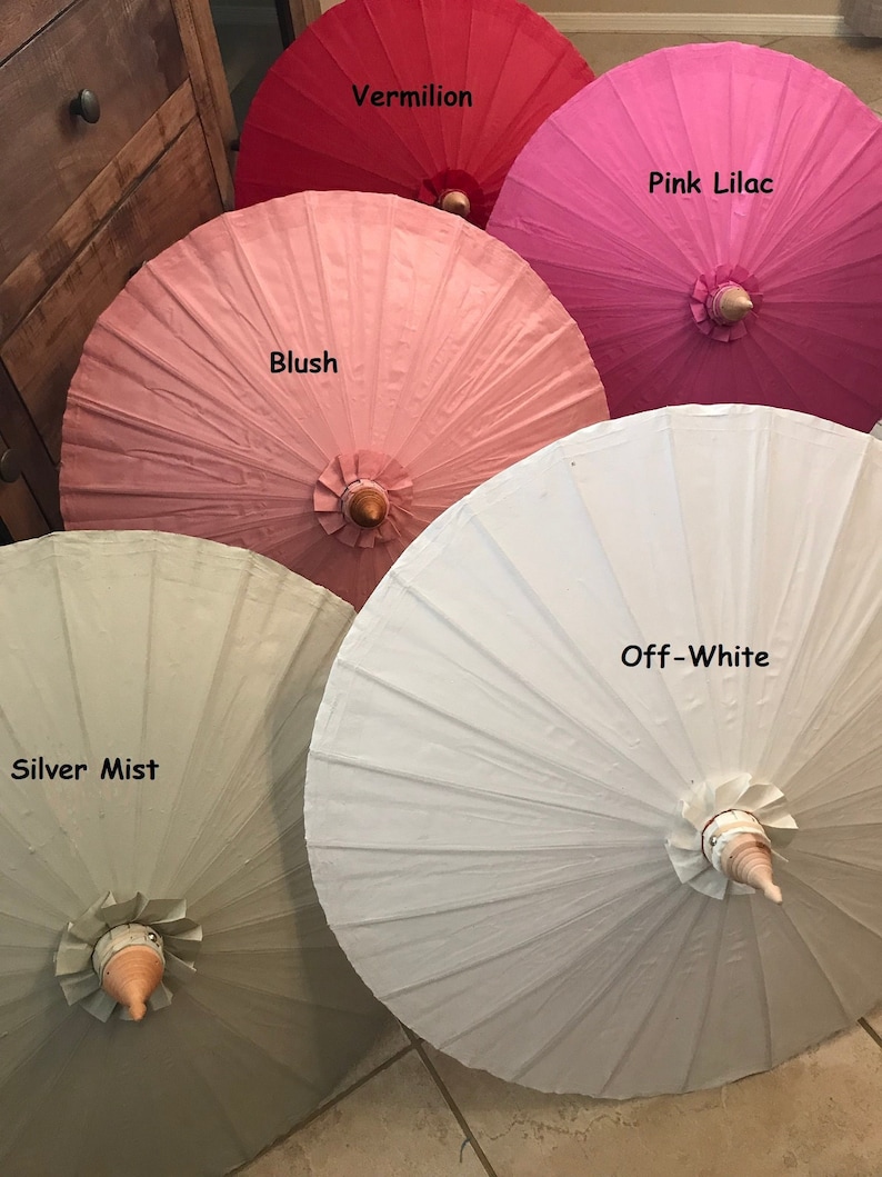 Waterproof Cotton Canvas Parasols 28 canopy & bamboo pole Personal, Weddings and Fairs image 1