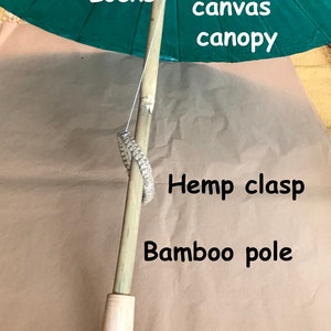 Waterproof Cotton Canvas Parasols 28 canopy & bamboo pole Personal, Weddings and Fairs image 10
