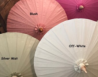 Waterproof Cotton Canvas Parasols 28" canopy & bamboo pole -  Personal, Weddings and Fairs