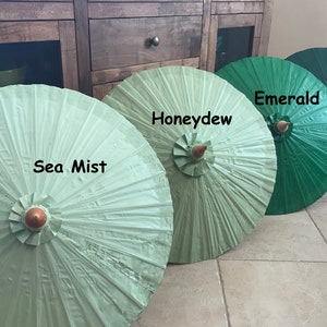 Waterproof Cotton Canvas Parasols 28 canopy & bamboo pole Personal, Weddings and Fairs image 5