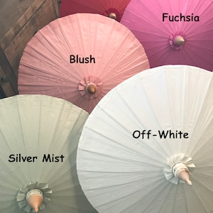 Waterproof Cotton Canvas Parasols with 28&quot; canopy & bamboo pole -  Personal, Weddings and Fairs