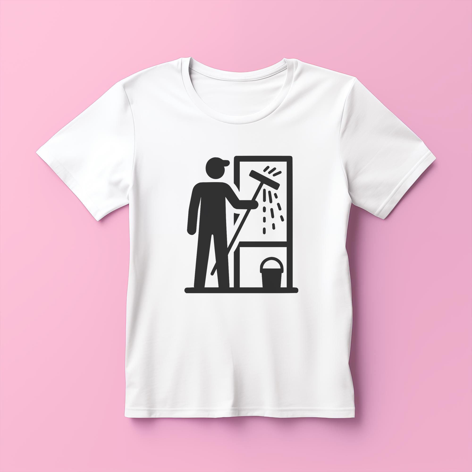 Window Washer SVG - Cleaning Services Clipart, Black Silhouette, Cricut ...