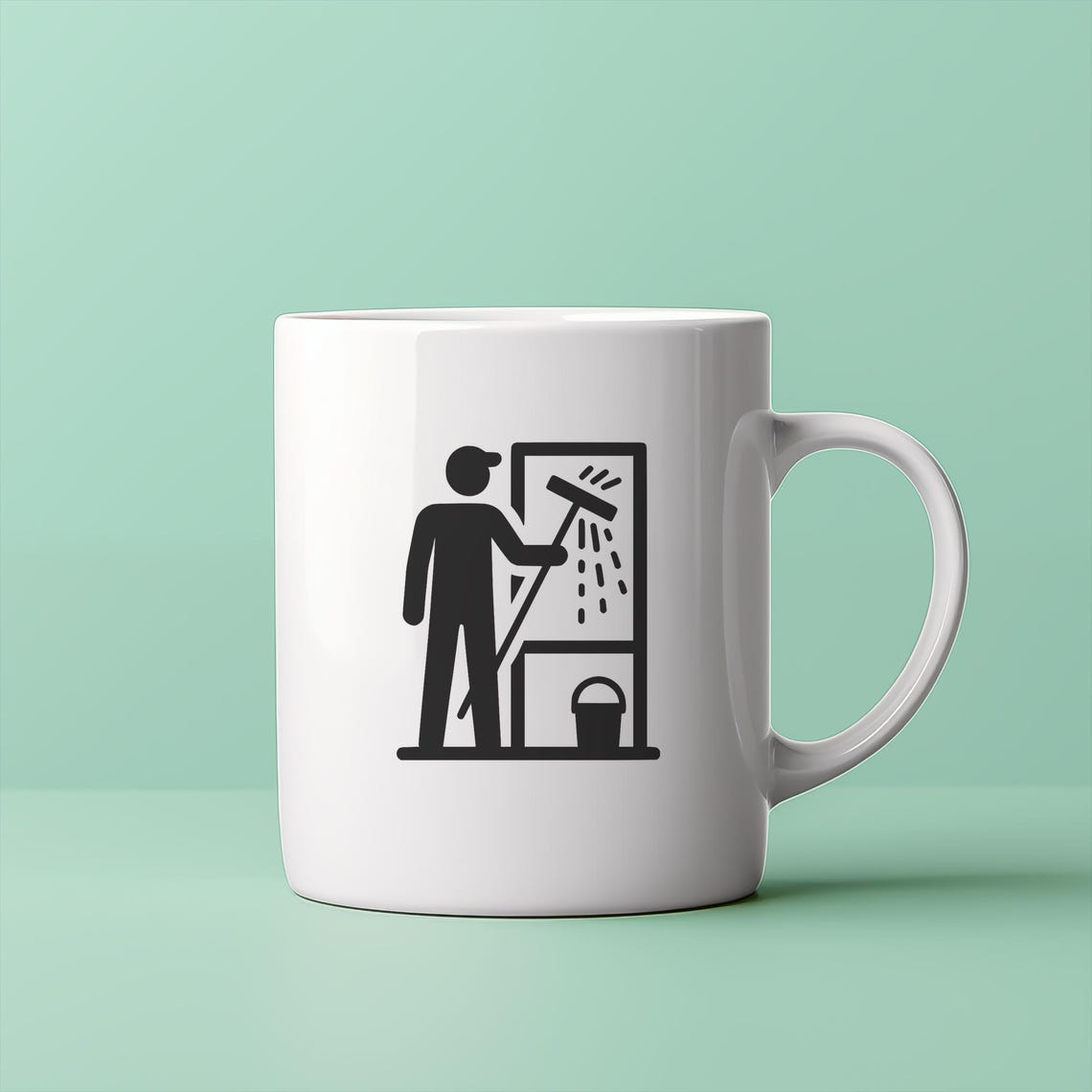 Window Washer SVG - Cleaning Services Clipart, Black Silhouette, Cricut ...