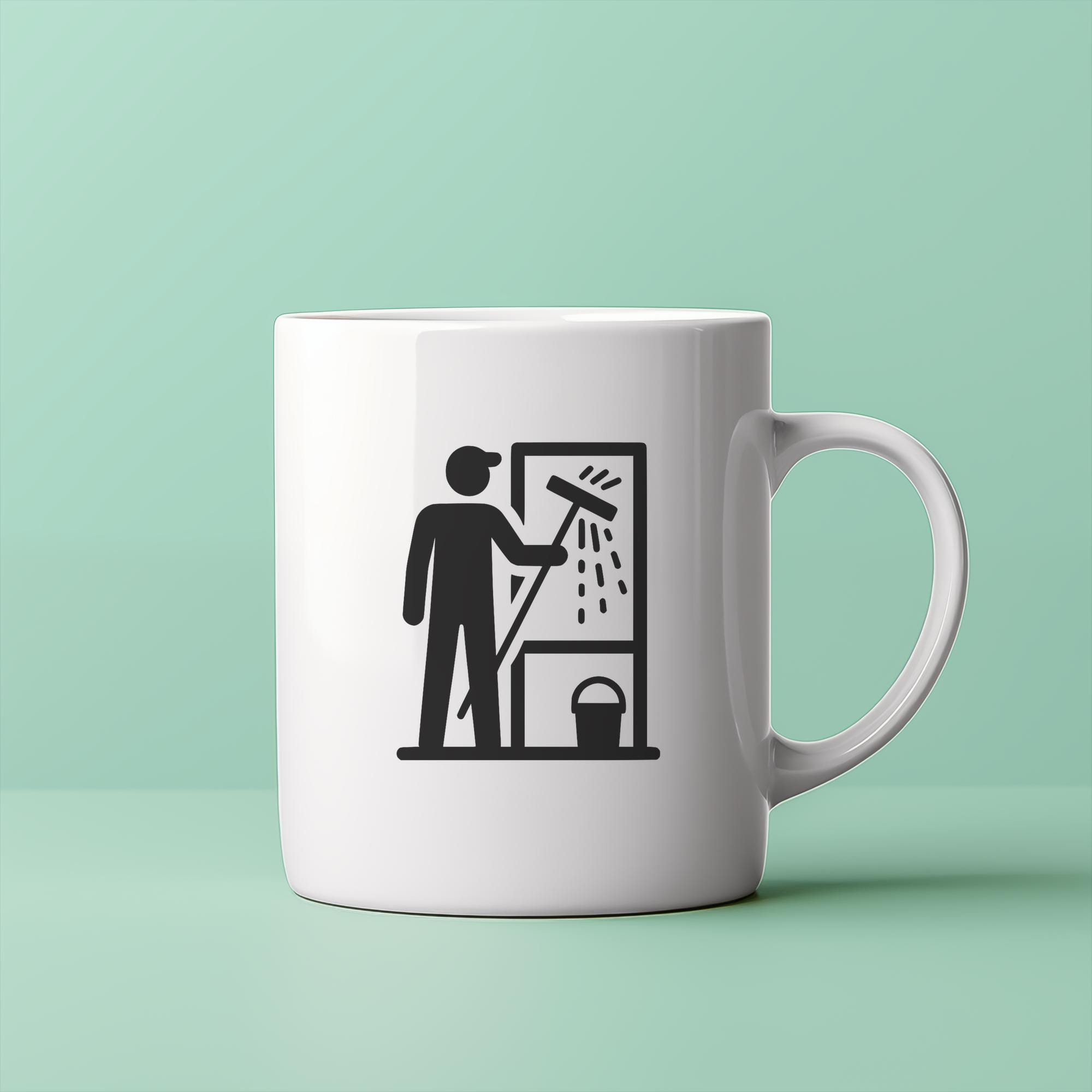 Window Washer SVG - Cleaning Services Clipart, Black Silhouette, Cricut ...