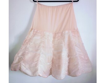 Oyster Pink 50s Net and Organza Rouched Half Petticoat