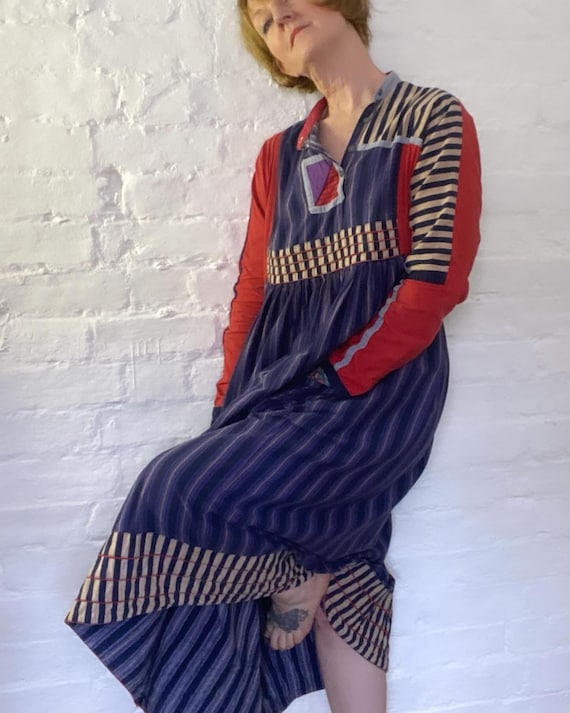 70’s Boho/ Peasant Cotton Dress by Phool - image 1