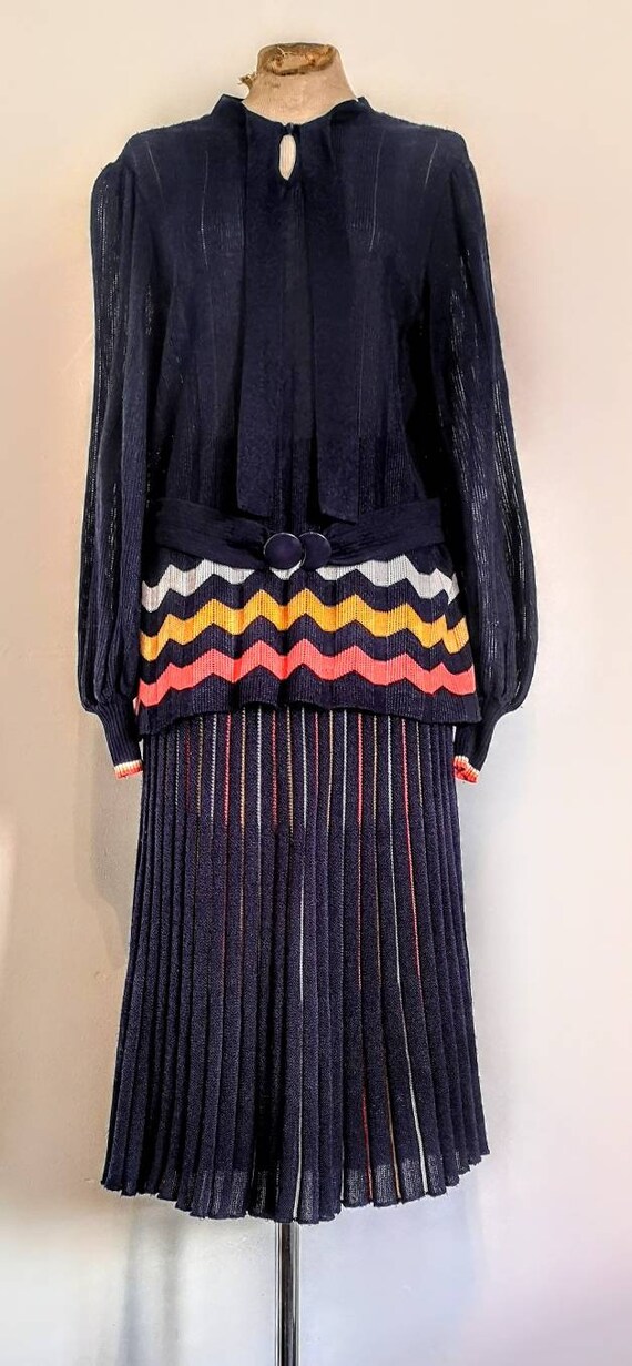 70's Does 30's Chevron Knit Two Piece