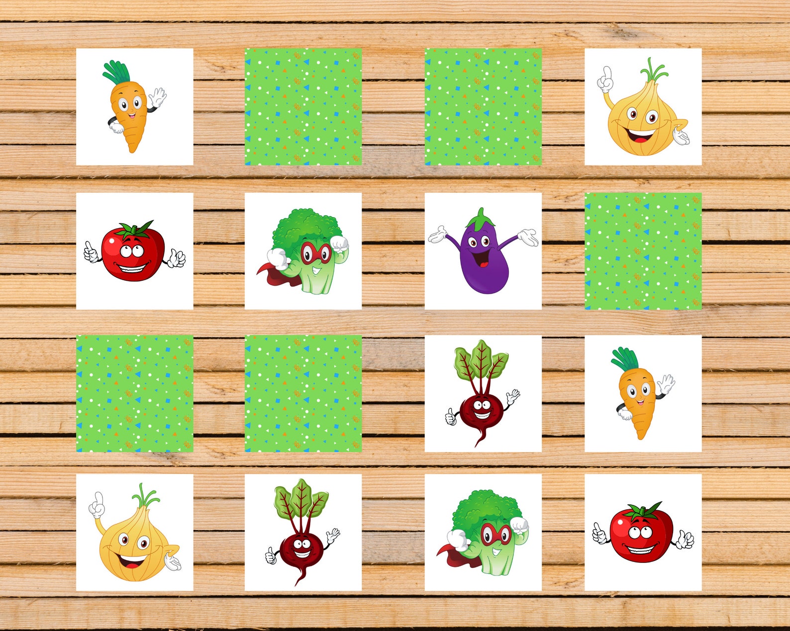 Memory Game Fun Vegetables Kid Printable Activity Etsy