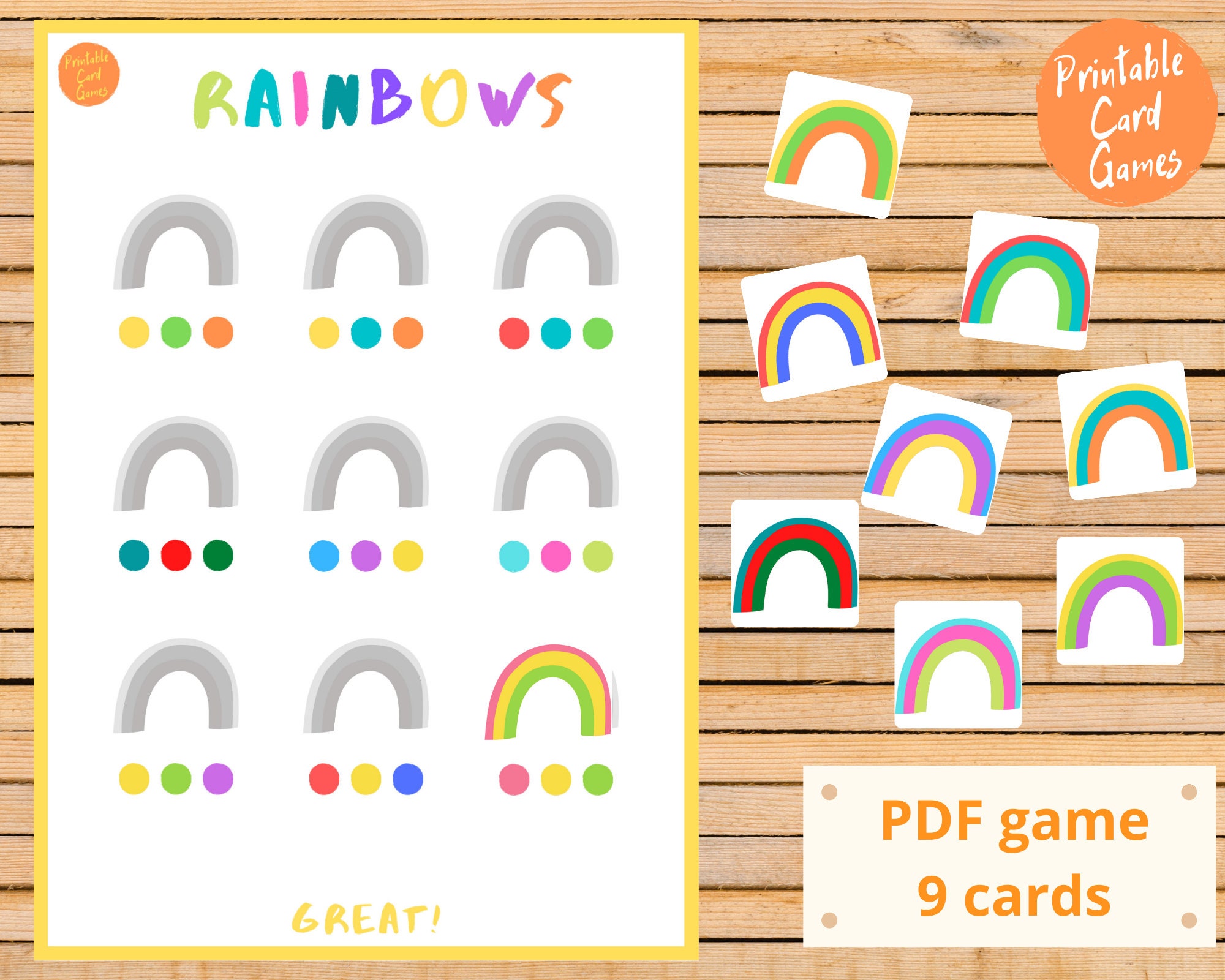 Color Matching Rainbows Activity Page Preschool Printable | Etsy
