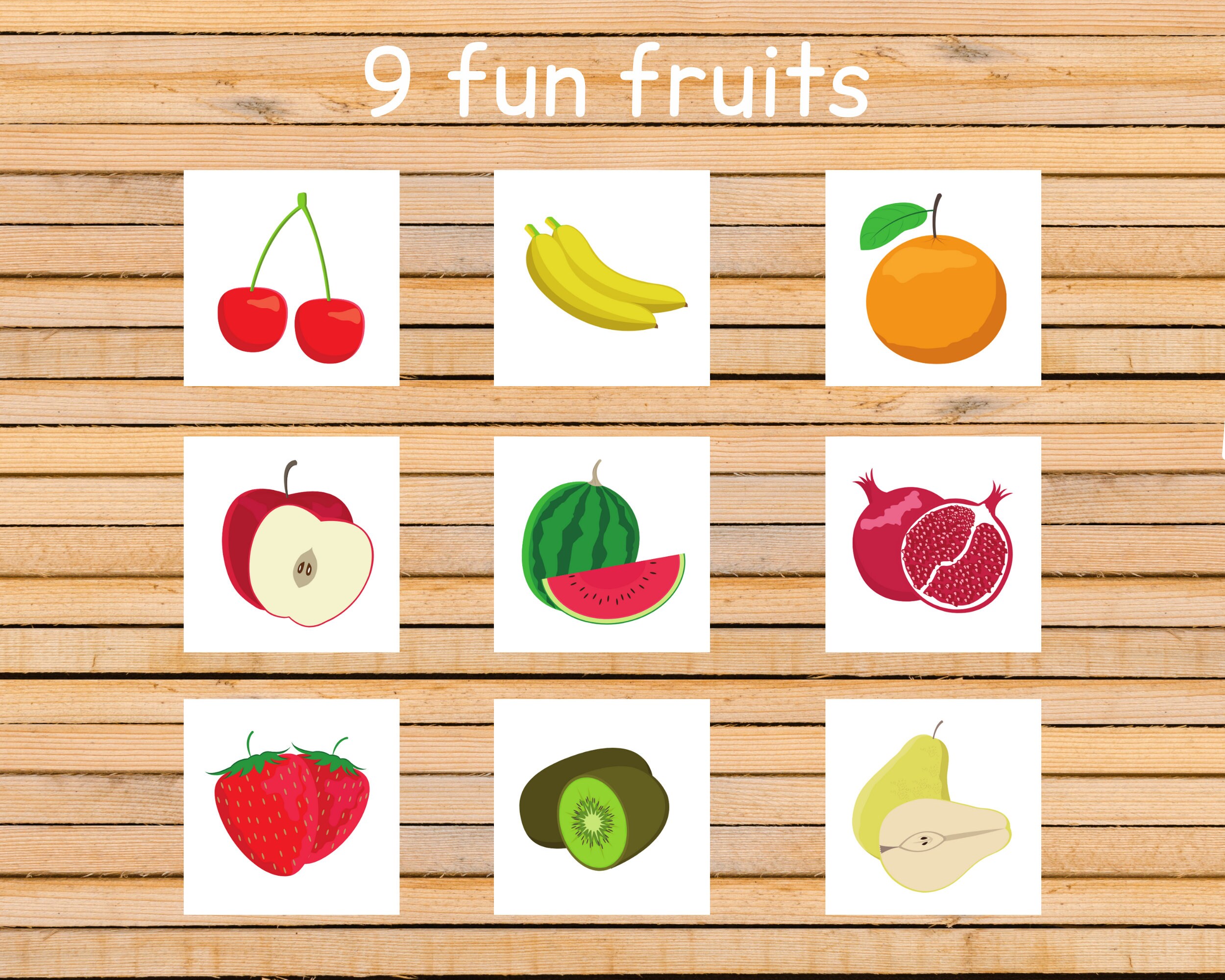 Memory Game Fruits Kid Printable Activity digital Etsy