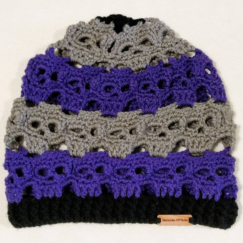 Made to Order Crocheted Adult Size Skull Slouchy Hat In Colors Of Your Choice image 1