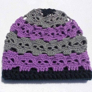 Made to Order Crocheted Adult Size Skull Slouchy Hat In Colors Of Your Choice image 3