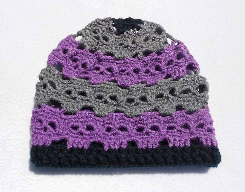 Made to Order Crocheted Adult Size Skull Slouchy Hat In Colors Of Your Choice image 3