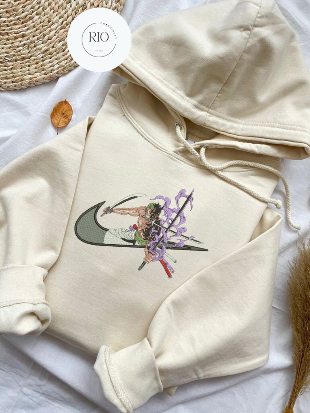 O.n.e P.i.e.ce Zo.ro Anime Embroidered Shirts, Embroidered Sweater