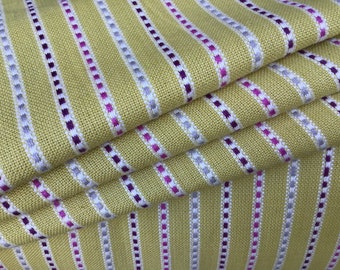 Mustard & Multi-Colored Ribbon Striped Home Furnishings Fabric