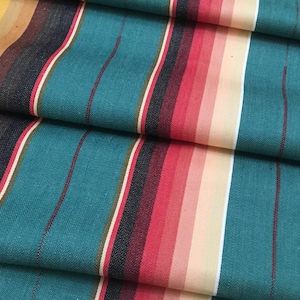 Dobby Blue Spruce Serape Inspired Cotton Stripe
