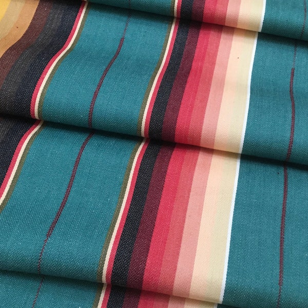 Dobby Blue Spruce Serape Inspired Cotton Stripe