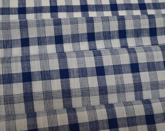 Khadi Cotton Plaid Picnic Check Blue