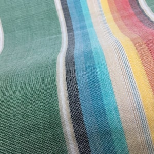 Double Faced Cotton Gauze in Cactus Green Serape Inspired Stripe