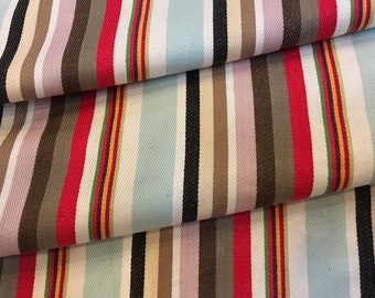 Multi-color Stripe Satin Weave Cotton