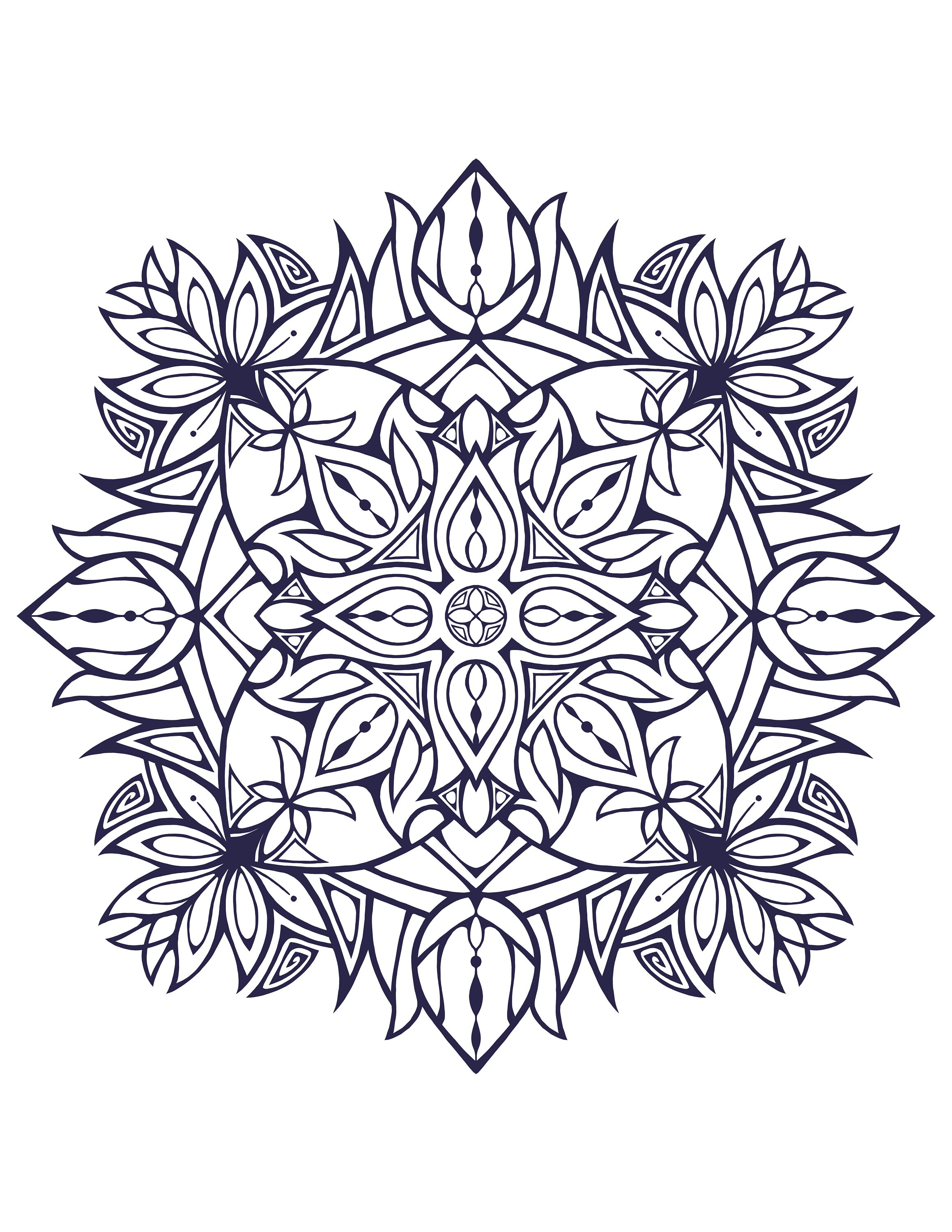 Printable Coloring Page Mandala - Etsy