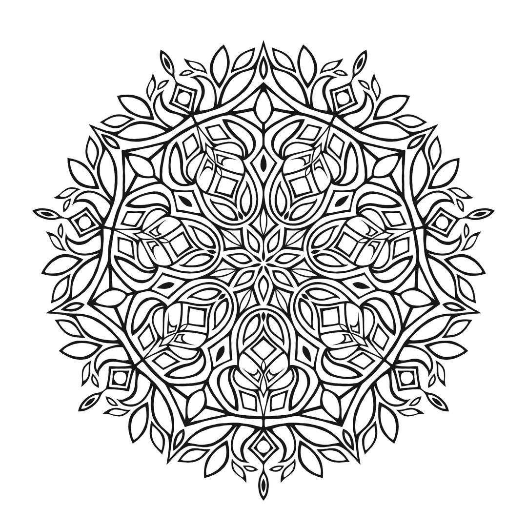 Printable Coloring Page Mandala - Etsy