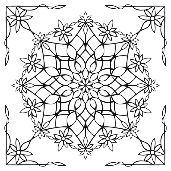 Printable Coloring Page Mandala - Etsy
