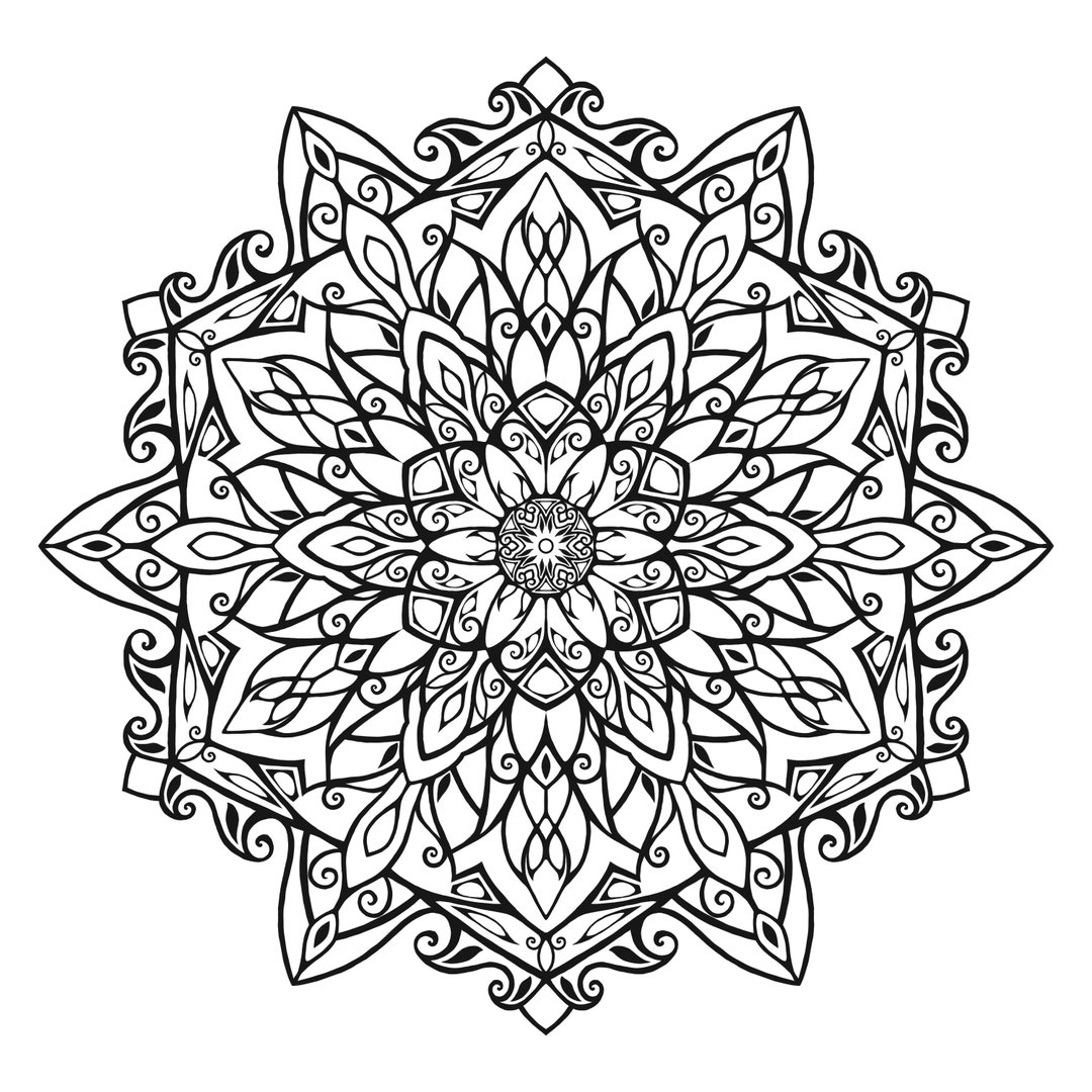 Printable Coloring Page Mandala - Etsy
