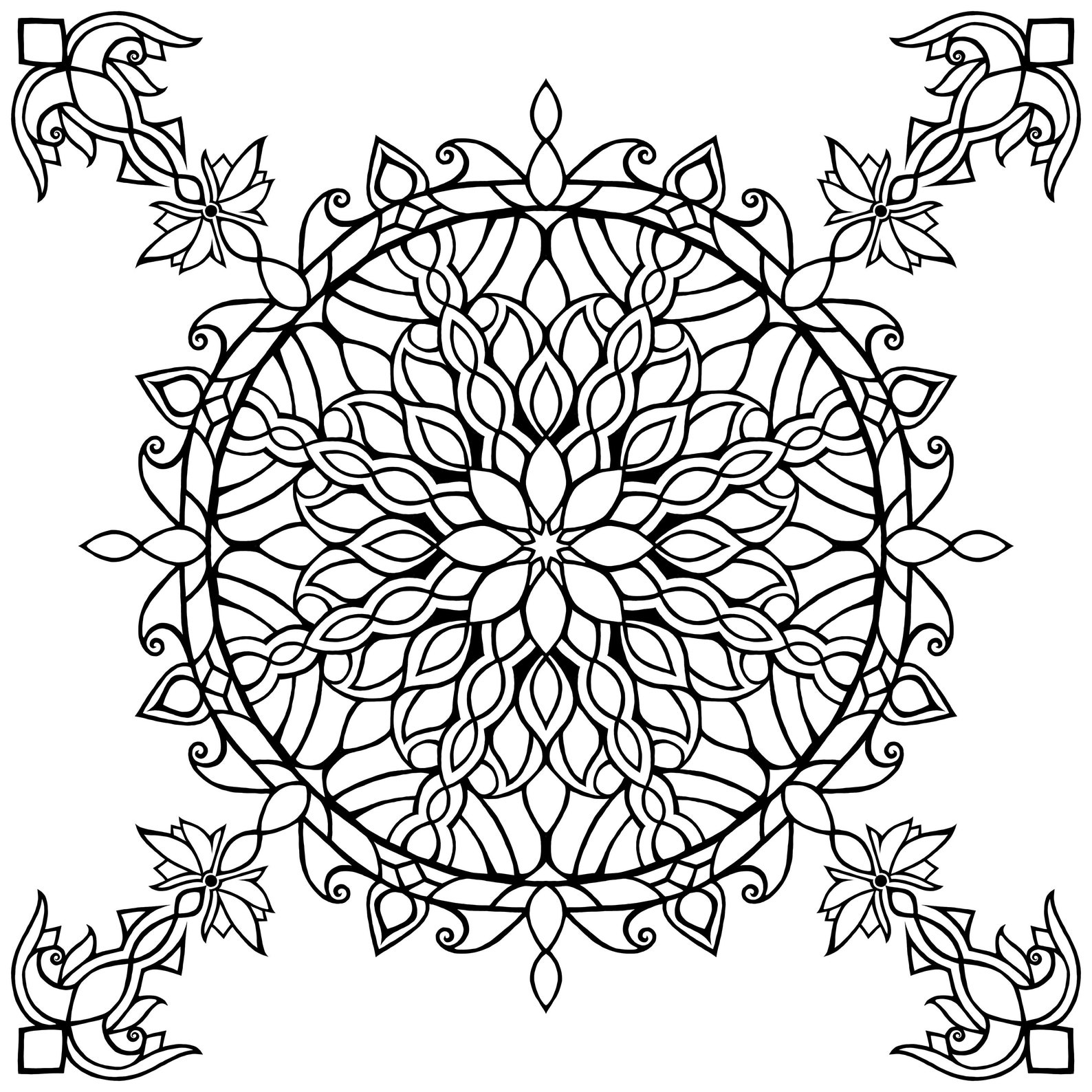 Printable Coloring Page Mandala - Etsy