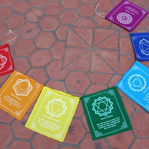 7 CHAKRA Tibetan Buddhist Prayer Flags COTTON