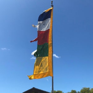 High Quality Vertical Flag pole Tibetan Buddhist Prayer Flags Microfiber LARGE