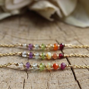 7 Chakra Gemstone Bracelet: Gold Filled, Sterling Silver, or Stainless Steel. Genuine gemstones.