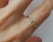 Tiny gemstone ring. 30 gemstones to choose from. Gemstone chain ring. Stacking ring. Midi ring. Soft ring. Gold filled sterling silver