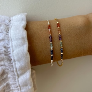Weight loss aid bracelet. Slimming aid bracelet. Gemstone crystal healing bracelet. Iolite, blue apatite etc. Gold filled/sterling silver