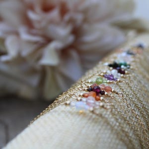 Dainty gemstone bracelet. Birthstone bracelet. Gold, silver, rose gold chain. Black tourmaline, amethyst, aquamarine,pearl,opal(25 options)