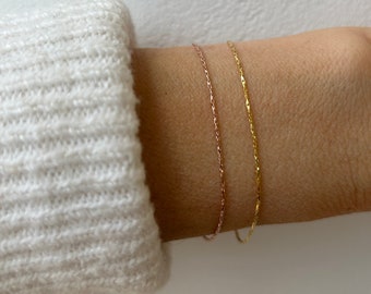 Minimalistisches Armband. Dünnes Kettenarmband. Zierliches gold filled Armband. Vergoldetes Cardano Armband. Schlichtes Armband.