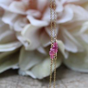 Pink tourmaline necklace. Dainty pink tourmaline choker.  October birthstone. Emotional healing/self love