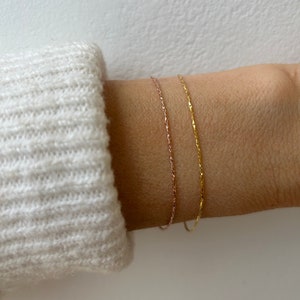 Minimalistisches Armband. Dünnes Kettenarmband.  Zierliches gold filled Armband. Vergoldetes Cardano Armband.  Schlichtes Armband.