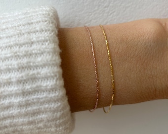 Dainty Gold Filled  Chain Bracelet, Rose Gold Minimalist jewelry