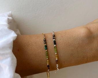 Abundance Prosperity Bracelet, Tiger's Eye, Citrine, Jade, Malachite, Pyrite