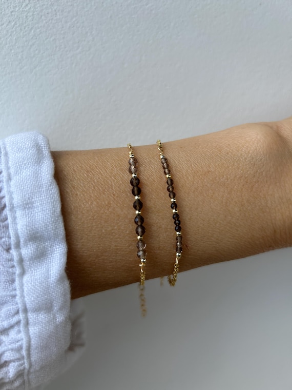 Smoky Quartz Bracelet: Gold Filled, Sterling Silver, or Stainless Steel. Protection and grounding.