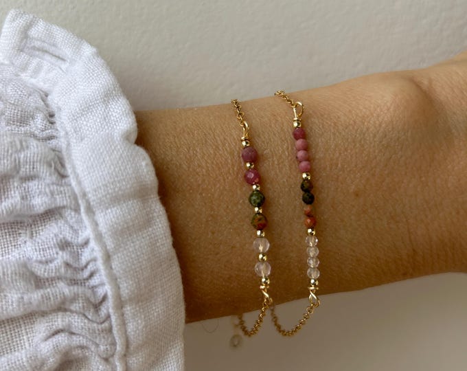 Fertility support .Rhodonite, Rose Quartz, Unakite Bracelet.