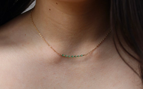 Green aventurine necklace.Gold filled/ sterling silver green aventurine necklace. Abundance, prosperity, good luck.