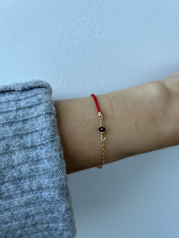 Red String Bracelet: Sterling Silver, Gold Filled, Birthstone, Pearl