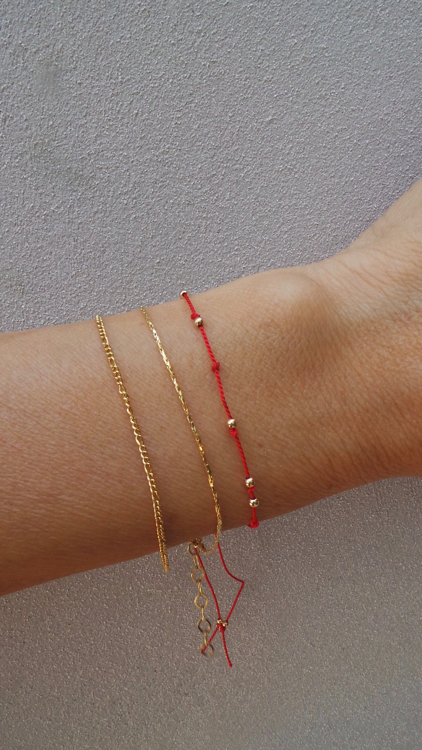 Men's Red String Bracelet with Adjustable Silver Lock – Nialaya