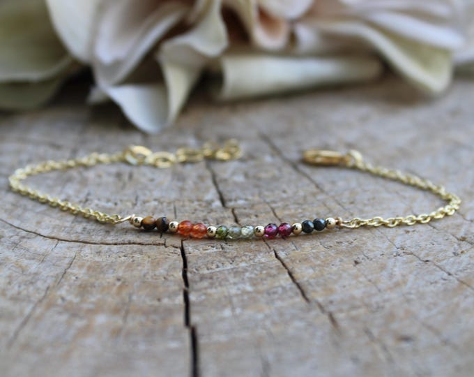 Abundance gemstone bracelet., Tiger's Eye, Carnelian, Jade, Garnet, Pyrite