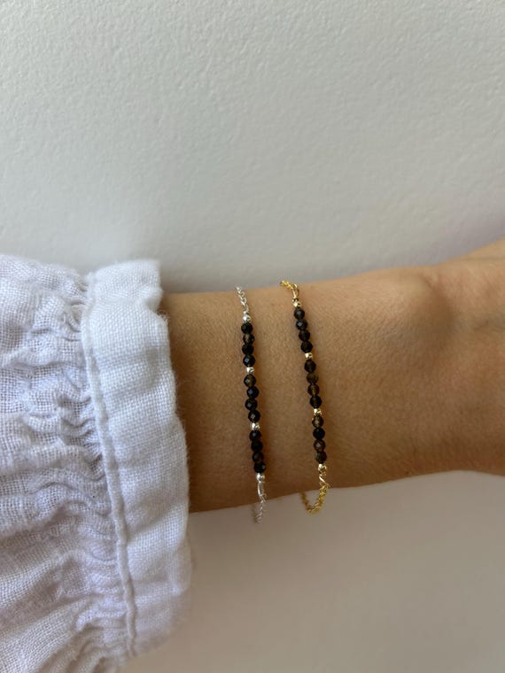 Gold sheen obsidian bracelet. Gold filled/sterling silver gold sheen obsidian bracelet. Protection, grounding